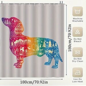 New Light Purple Colorful Dachshund Shower Curtain